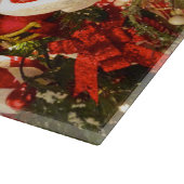 赤お洒落と白のキャンディをテーマにしたクリスマスツリー カッティングボード (角)