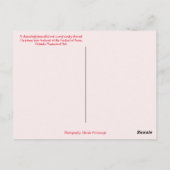 赤お洒落と白のキャンディをテーマにしたクリスマスツリー ポストカード (裏面)