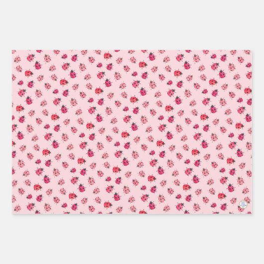 赤お洒落と黒のラディバグアートウォーター色 ラッピングペーパーシート (正面2)