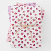 赤お洒落と黒のラディバグアートウォーター色 ラッピングペーパーシート (インサイチュ)