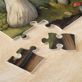 赤お洒落キノコイラストレーション ジグソーパズル (側面)