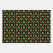 赤お洒落チューリップ花スケッチパターン（の模様が）ある ラッピングペーパーシート (正面)