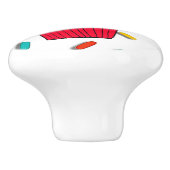 赤お洒落チョコレートカップケーキさくらんぼ付き セラミックノブ (側面)