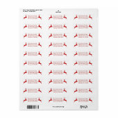 赤お洒落トナカイを飛び跳ねて ラベル (フルシート)