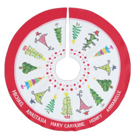 赤お洒落ピンクのクリスマスツリー ブラッシュドポリエステルツリースカート