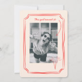赤お洒落ファンキー予測できなスケッチ30誕生日 招待状 (裏面)