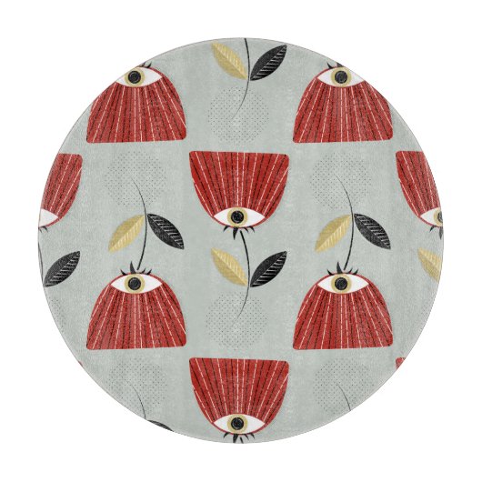 赤お洒落フローラ配置 カッティングボード (正面)