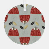 赤お洒落フローラ配置 ガラスオーナメント (裏面)