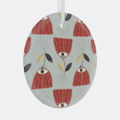 赤お洒落フローラ配置 ガラスオーナメント (正面右)