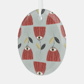 赤お洒落フローラ配置 ガラスオーナメント (正面左)