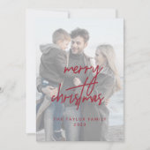 赤お洒落メリークリスマス2縦写真 シーズンカード (正面)