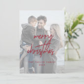 赤お洒落メリークリスマス2縦写真 シーズンカード (スタンド正面)