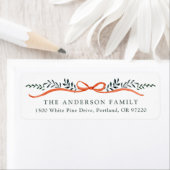 赤お洒落リボン差出人住所 ラベル (インサイチュ)