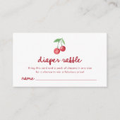 赤お洒落レトロさくらんぼ | おむつラッフル エンクロージャーカード (正面)