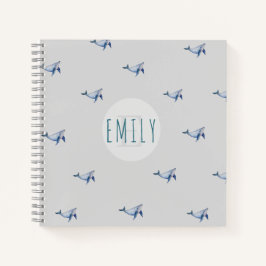 赤お洒落児ウォーター色ジンベイモノグラム ノートブック