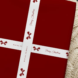 赤お洒落弓メリークリスマス名前をカスタムする サテンリボン