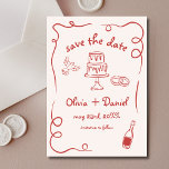 赤お洒落手描結婚きフランスの セーブザデート<br><div class="desc">この手を引いて結婚あなたの音を設定お洒落し、日付の写真カードを保存！繊細な芸術的詳細と写真を備えパーソナライズされた、このデザインは創造性と魅力を美しく融合させる。ソフトなエレガントタイポグラフィはロマンチックなテーマを強化し、カスタマイズ可能な詳細は完璧にあなたの特別な日に合わせる。個人のtouchを求めるカップルに理想的ユニークな、このカードの招待状は、スタイルであなたの愛の物語に祝愛した人を愛している。この記念に君の発表を忘れ芸術的ないでくれ</div>