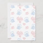 赤お洒落描ちゃんシャワーのお母さんのお茶 招待状 (裏面)