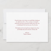 赤お洒落書写真結婚集 サンキューカード (裏面)