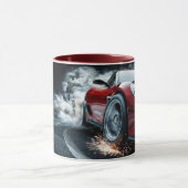 赤お洒落流スポーツカー車の マグカップ (中央)