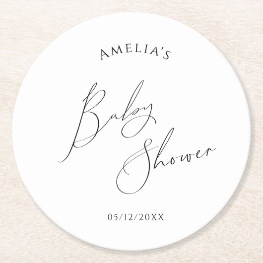 赤お洒落男女兼用ちゃんシャワー ラウンドペーパーコースター (正面)