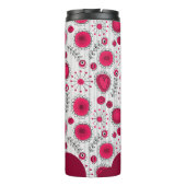 赤お洒落白ハート花フローラ名 タンブラー (裏面)