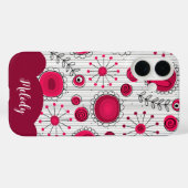 赤お洒落白ハート花フローラ名 Case-Mate iPhoneケース (裏面 (横))