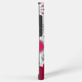 赤お洒落白ハート花フローラ名 SAMSUNG GALAXYケース (右側面)