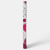 赤お洒落白ハート花フローラ名 SAMSUNG GALAXYケース (左側面)