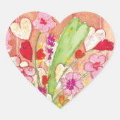 赤お洒落絵画の ハートシール (正面)