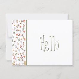 赤お洒落緑茶キノコとコーン ポストカード