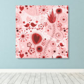 赤お洒落色の庭 キャンバスプリント (インサイチュ (ウッドフロア))