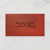 赤お洒落革 | エンボスレタリング 名刺 (裏面)