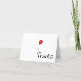 赤お洒落風船Any大事な行事 サンキューカード