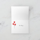 赤お洒落風船Any大事な行事 サンキューカード (内部)