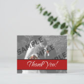 赤お礼はがき ポストカード (スタンド正面)