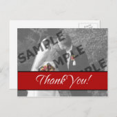 赤お礼はがき ポストカード (正面/裏面)