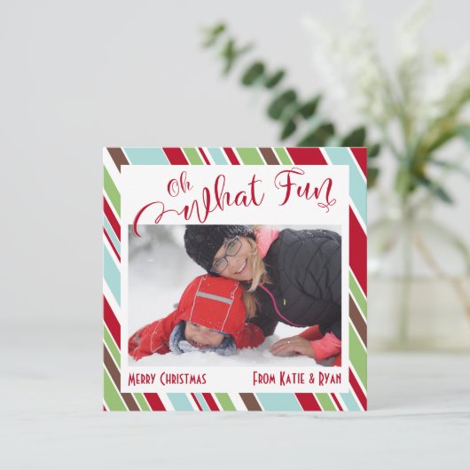 赤お~対角線付きおもしろいタイポグラフィストライプ~ シーズンカード (スタンド正面)