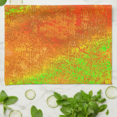 赤からライムに溝と肌の汚れ絵を描た キッチンタオル (折り畳み)