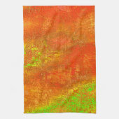 赤からライムに溝と肌の汚れ絵を描た キッチンタオル (縦)