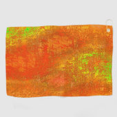 赤からライムに溝と肌の汚れ絵を描た ゴルフタオル (横)