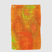 赤からライムに溝と肌の汚れ絵を描た ゴルフタオル (正面)