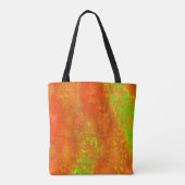 赤からライムに溝と肌の汚れ絵を描た トートバッグ (裏面)