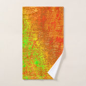 赤からライムに溝と肌の汚れ絵を描た バスタオルセット (ハンドタオル)