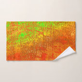 赤からライムに溝と肌の汚れ絵を描た バスタオルセット (ハンドタオル)