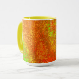 赤からライムに溝と肌の汚れ絵を描た マグカップ