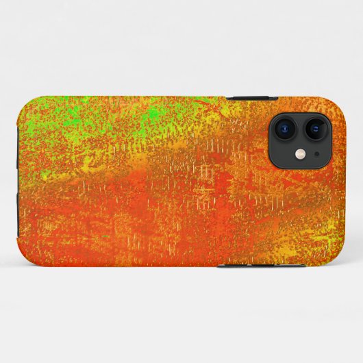 赤からライムに溝と肌の汚れ絵を描た Case-Mate iPhoneケース (裏面(横))