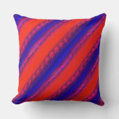 赤から王室の青の幅ストライプスタイル クッション (正面)