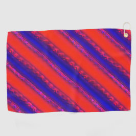 赤から王室の青の幅ストライプスタイル ゴルフタオル