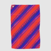 赤から王室の青の幅ストライプスタイル ゴルフタオル (正面)